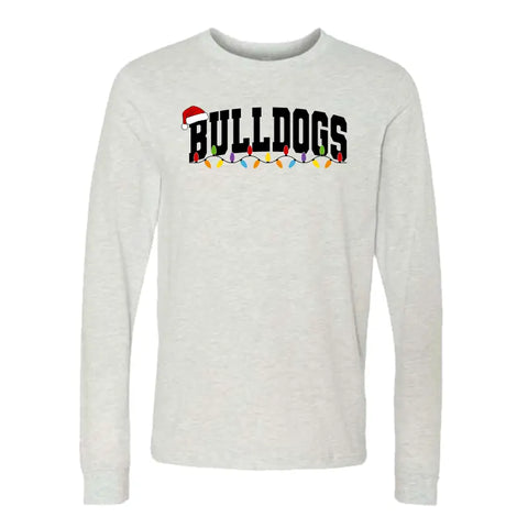 Bulldog Christmas Lights Long Sleeve