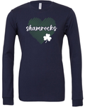 Adult Sparkle Shamrocks Heart Tee - Rose Promos