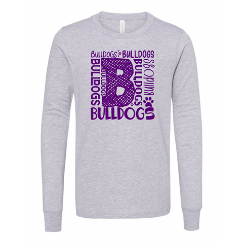 Brownsburg Youth Long Sleeve Repeating Bulldog - Rose Promos