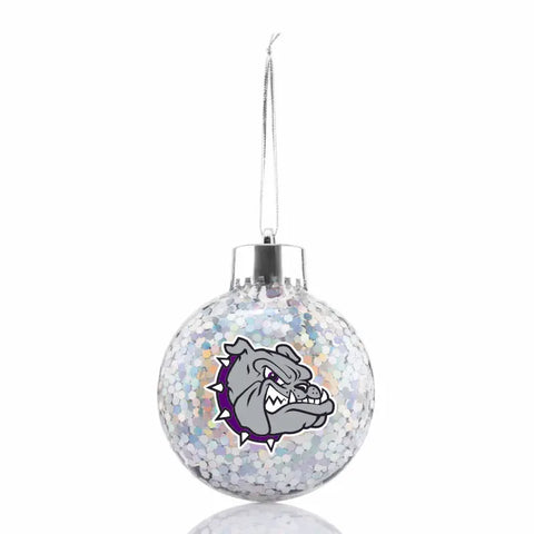 Silver Confetti Bulldog Ornament