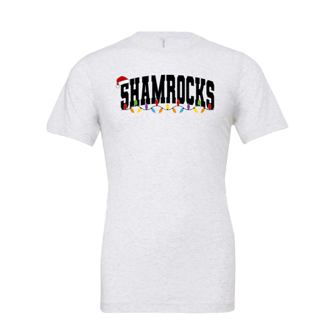 Shamrocks Christmas Lights Soft Tee